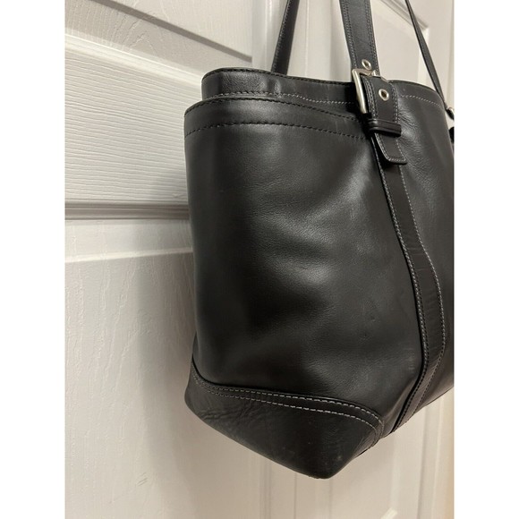 Vintage Coach F10288 Black Leather Large Tote - Picture 5 of 11
